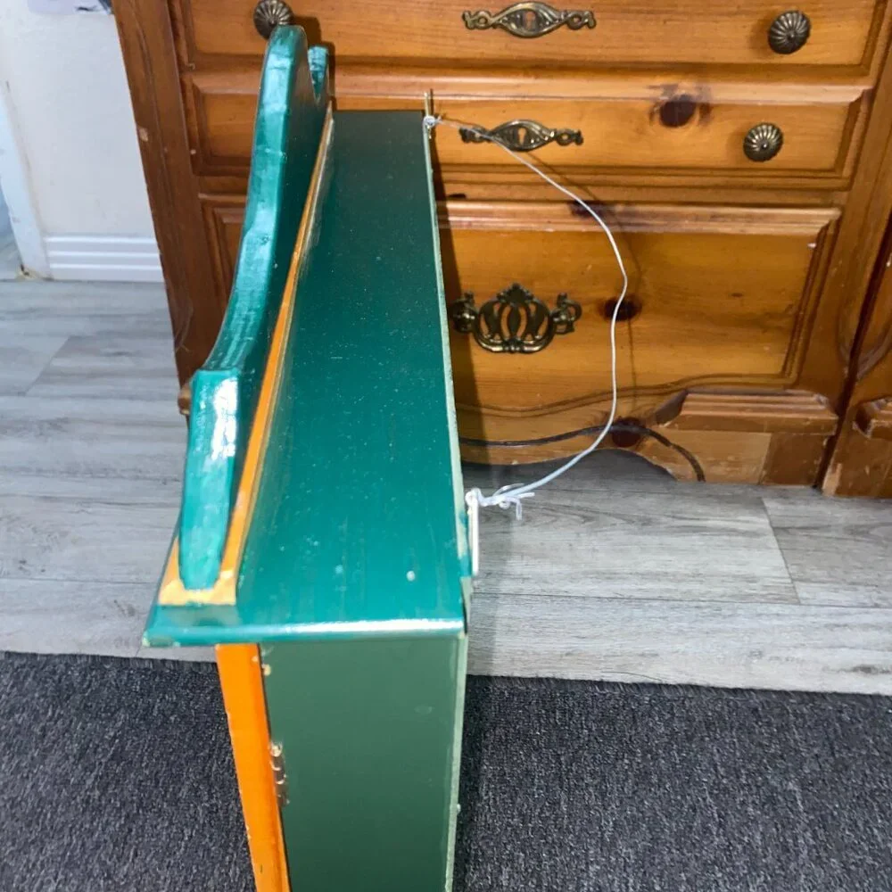 *Green Wood Glass Door Curio Cabinet for Miniatures (21
